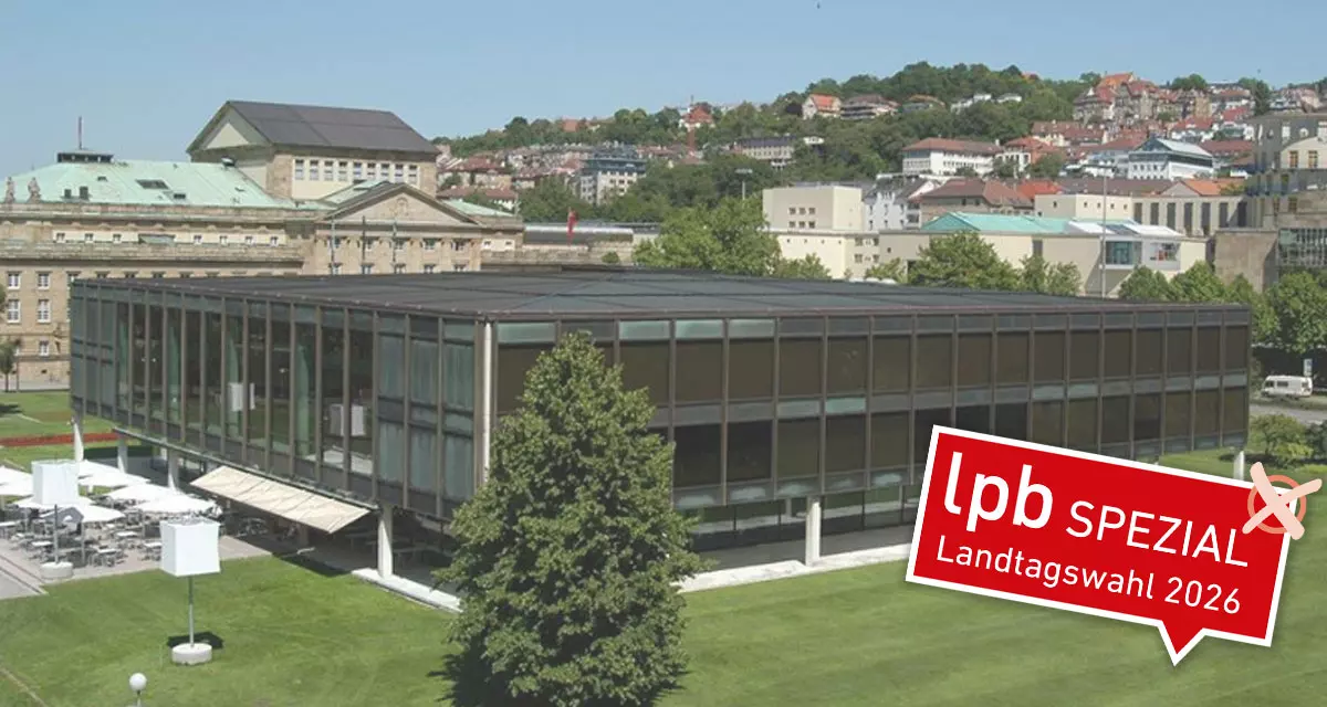Landtag Baden-Württemberg. Foto: © Pressebild Landtag Baden-Württemberg | Logo LpB Spezial Landtagswahl 2026